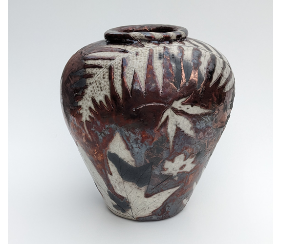 "Fern & Leaf-Imprints" Raku Vase - Dave & Boni Deal